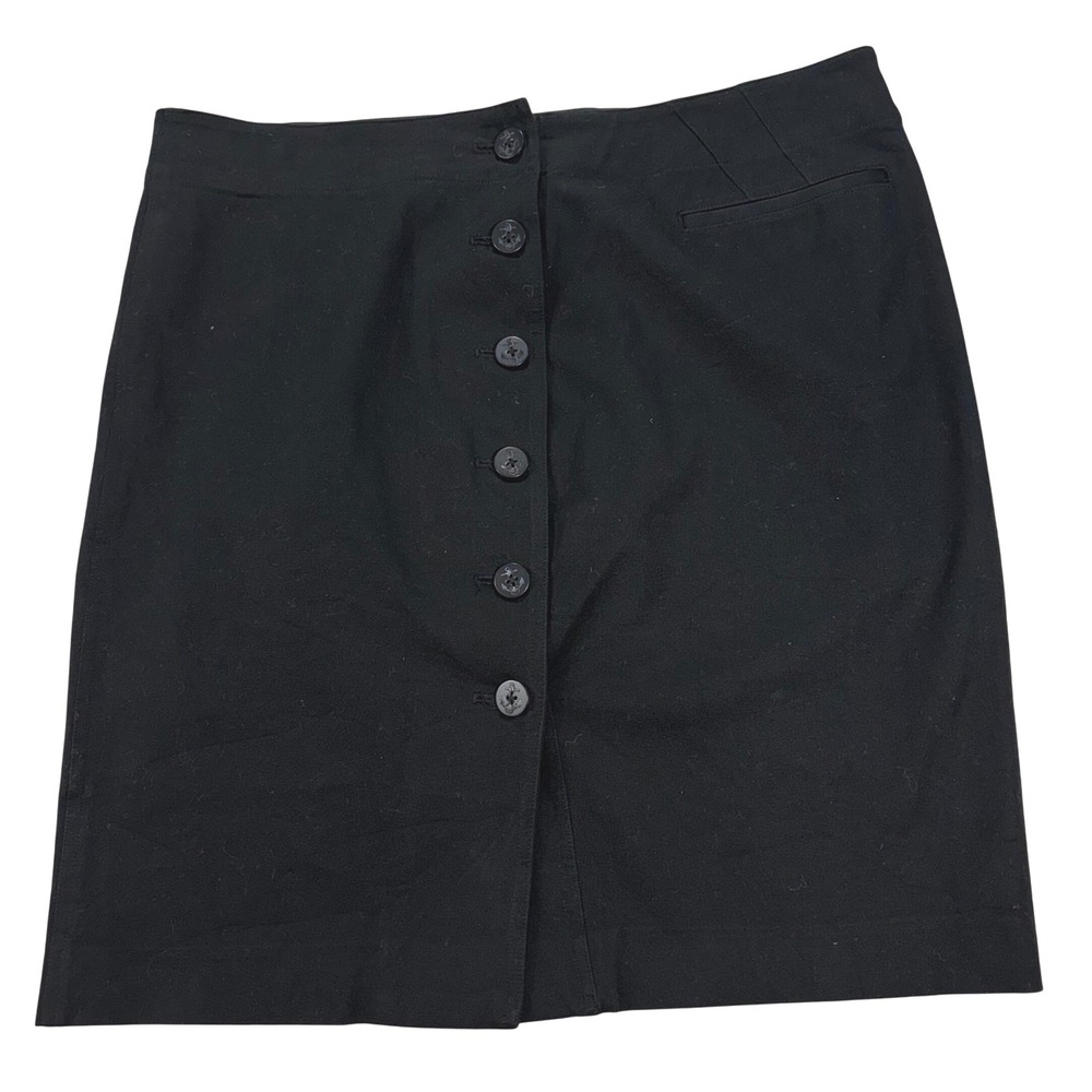 LAUREN Ralph Lauren Black Button Front Pencil Skirt Size 14 Career Office‎